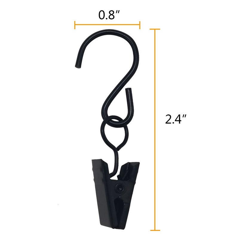 Alamic Gutter Hangers for Lights Patio Light Clips 30 Pack Stainless Steel String Light Hangers Multifunctional Clip Hooks for Home, Patio, Garage, Party, Camp and More - Black - Image 1